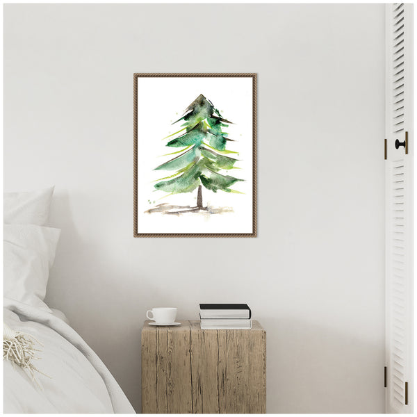Kate & Laurel Sylvie Winter Spruce Framed Canvas By Xizhou Xie