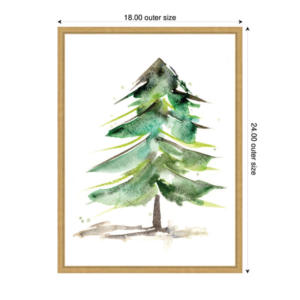 Kate & Laurel Sylvie Winter Spruce Framed Canvas By Xizhou Xie