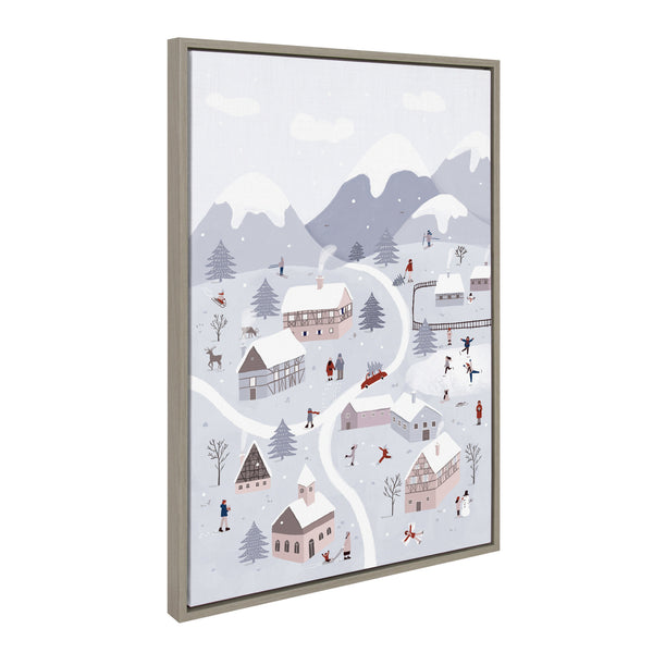 Kate & Laurel Sylvie Winter Wonderland Framed Canvas By Maja Tomljanovic