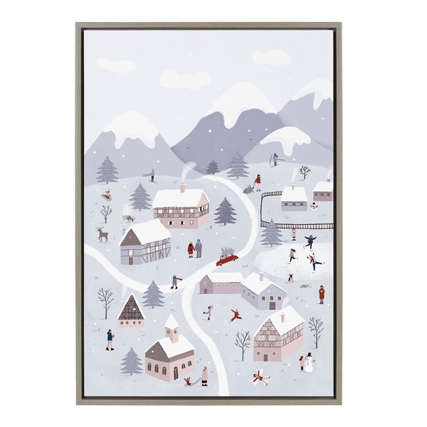 kate & laurel Sylvie Winter Wonderland Framed Canvas by Maja Tomljanovic