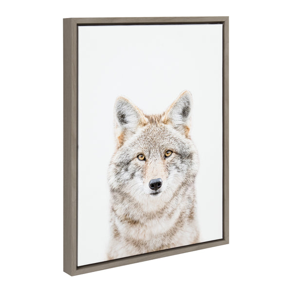 Kate & Laurel Sylvie Wolf Portrait Framed Canvas By Amy Peterson Art Studio