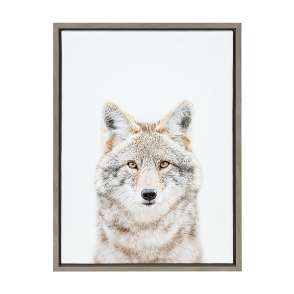 Kate & Laurel Sylvie Wolf Portrait Framed Canvas By Amy Peterson Art Studio