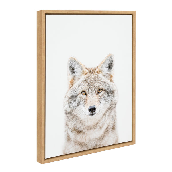 kate & laurel Sylvie Wolf Portrait Framed Canvas by Amy Peterson Art Studio