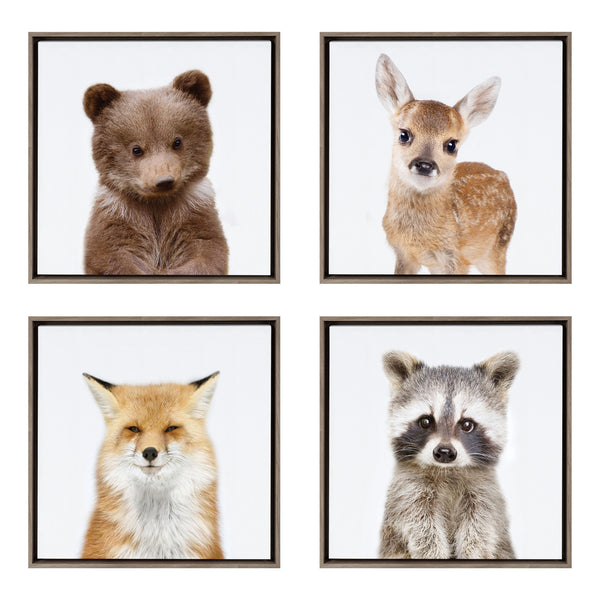 kate & laurel Sylvie Woodland Animal Framed Canvas Art Set by Amy Peterson