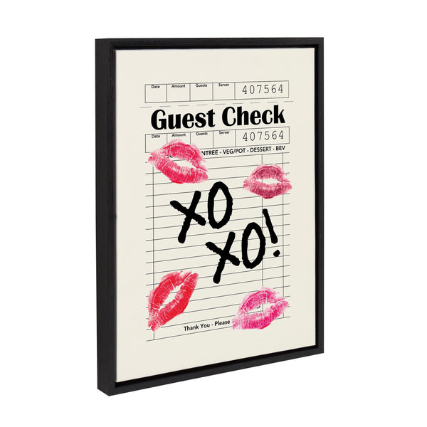 Kate & Laurel Sylvie XOXO Kisses Guest Check Framed Canvas By Alli Standefer