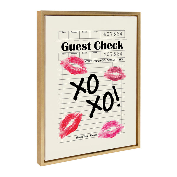kate & laurel Sylvie XOXO Kisses Guest Check Framed Canvas by Alli Standefer