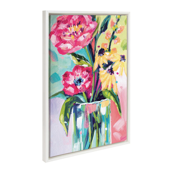 Kate & Laurel Sylvie Yellow Daisies Framed Canvas By Rachel Christopoulos