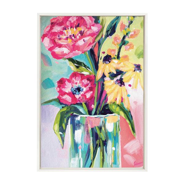 kate & laurel Sylvie Yellow Daisies Framed Canvas by Rachel Christopoulos