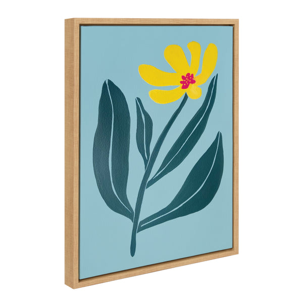 kate & laurel Sylvie Yellow Flower Framed Canvas by Emma Daisy