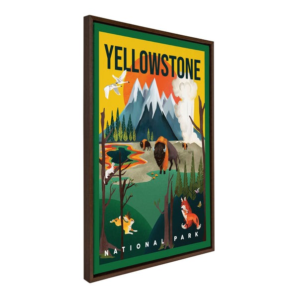 Kate & Laurel Sylvie Yellowstone Park Framed Canvas By The Whiskey Ginger