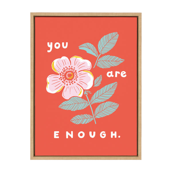 kate & laurel Sylvie You Are Enough Framed Canvas by Maria Filar