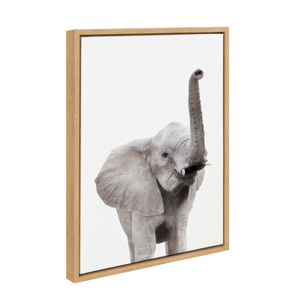 Kate & Laurel Sylvie Young Elephant Framed Canvas By Amy Peterson