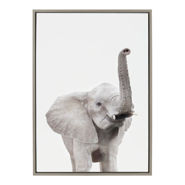 kate & laurel Sylvie Young Elephant Framed Canvas by Amy Peterson kate & laurel Sylvie Young Elephant Framed Canvas by Amy Peterson
