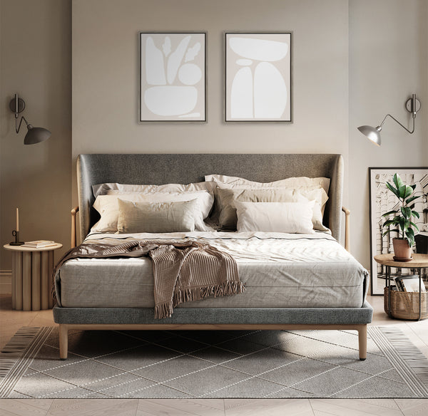 Kate & Laurel Sylvie Zen Botanical Rock Neutral Framed Canvas Set By The Creative Bunch Studio