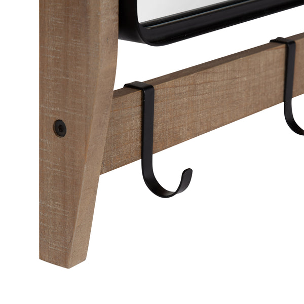 Kate & Laurel Tanner Wall Organizer With Mirror And Hooks