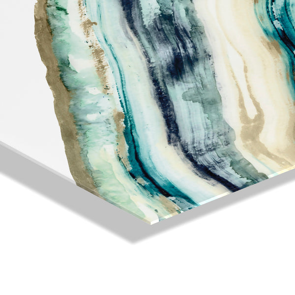 Kate & Laurel Teal Agate Floating Acrylic Art By Amy Lighthall