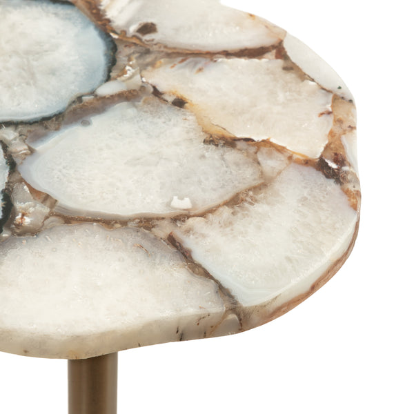 Kate & Laurel Tira Wavy Organic Stone And Metal Table