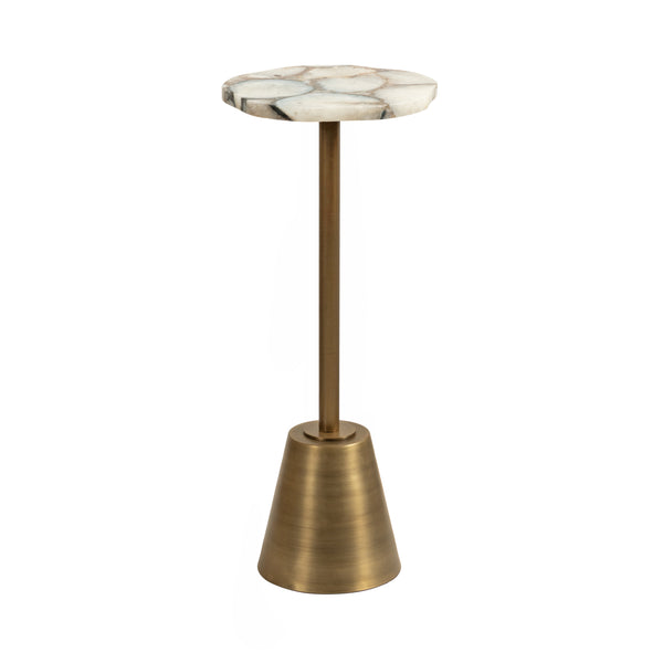 kate & laurel Tira Wavy Organic Stone and Metal Table