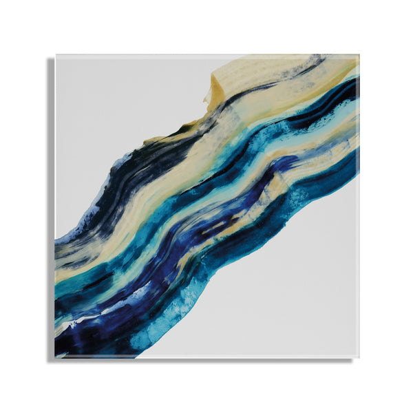 Kate & Laurel Wavy Lines Floating Acrylic Art By Amy Lighthall