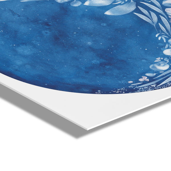 Kate & Laurel Waxing Flower Moon Floating Acrylic Art By Ingrid Sanchez Of CreativeIngrid