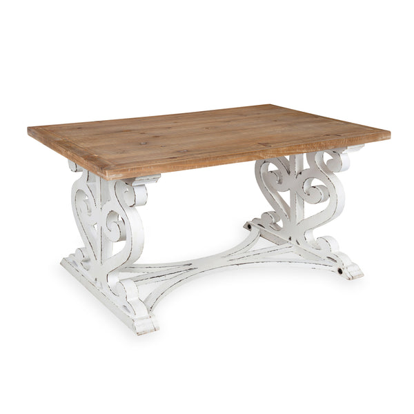 Kate & Laurel Wyldwood Rustic Carved Wood Coffee Table