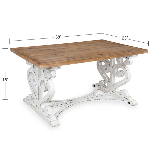 Kate & Laurel Wyldwood Rustic Carved Wood Coffee Table