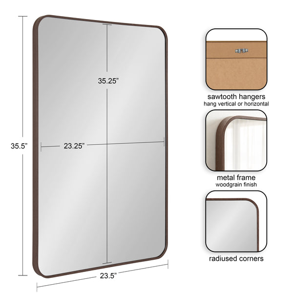 Kate & Laurel Zayda Radius Rectangle Framed Wall Mirror