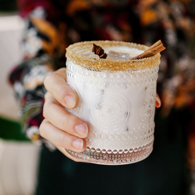 Kate Aspen 10 Oz. Hobnail Beaded Floral Clear Drinking Glasses (Set Of 6)