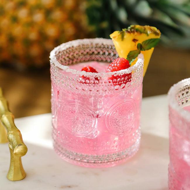 Kate Aspen 10 Oz. Hobnail Beaded Floral Clear Drinking Glasses (Set Of 6)