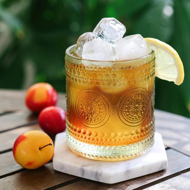 Kate Aspen 10 Oz. Hobnail Beaded Floral Green Drinking Glasses (Set Of 6)