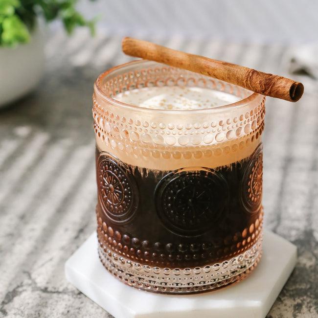 Kate Aspen 10 Oz. Hobnail Beaded Floral Rose Gold Drinking Glasses (Set Of 6)