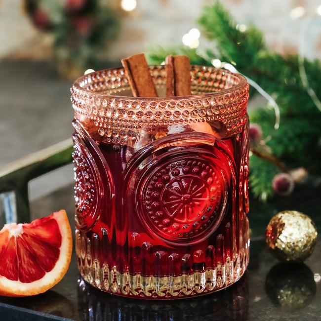 Kate Aspen 10 Oz. Ribbed Retro Arch Floral Rose Gold Drinking Glasses (Set Of 6)