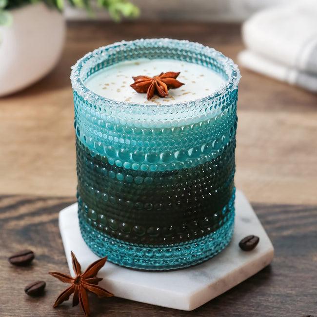Kate Aspen 10 Oz. Textured Beaded Aqua Glass (Set Of 6)