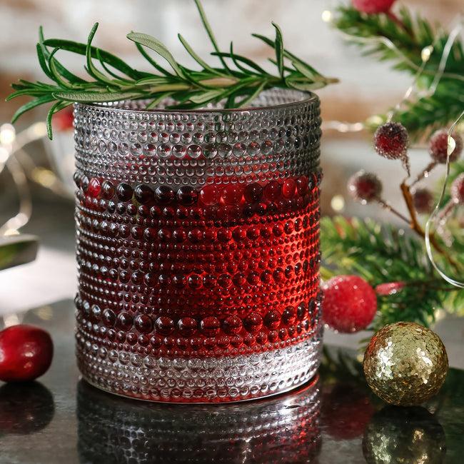 Kate Aspen 10 Oz. Textured Beaded Smoke Grey Old Fashion Drinking Glasses (Set Of 6)