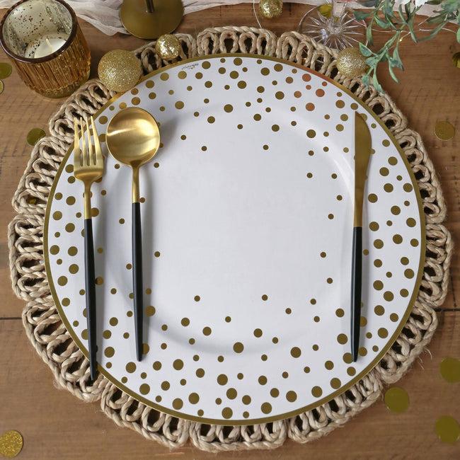 Kate Aspen 13” Classic Gold Foil Dot Placemat (set Of 24)