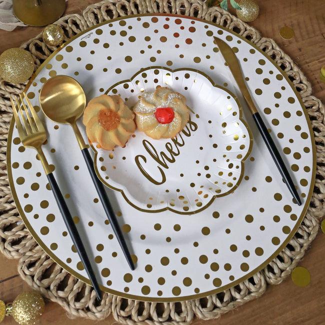 Kate Aspen 13” Classic Gold Foil Dot Placemat (set Of 24)
