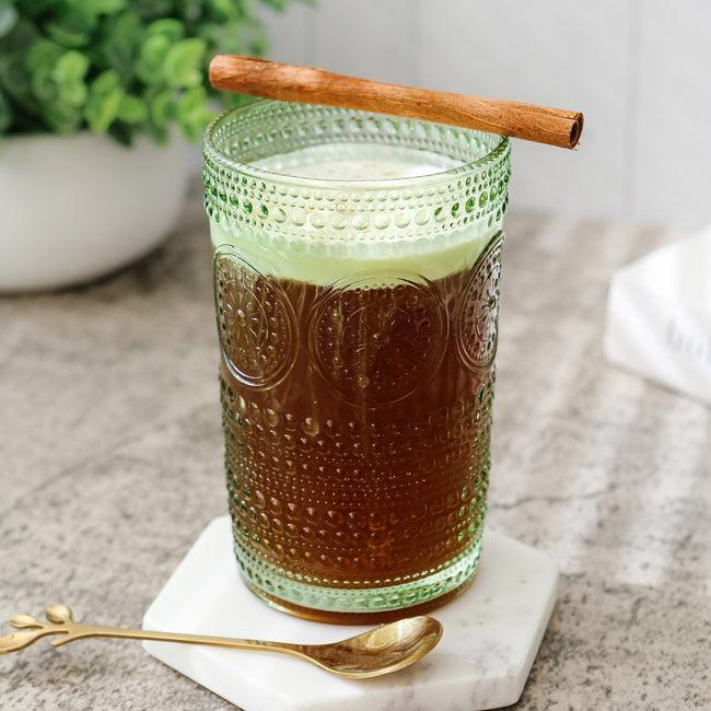 Kate Aspen 13 Oz. Hobnail Beaded Floral Green Drinking Glasses (Set Of 6)