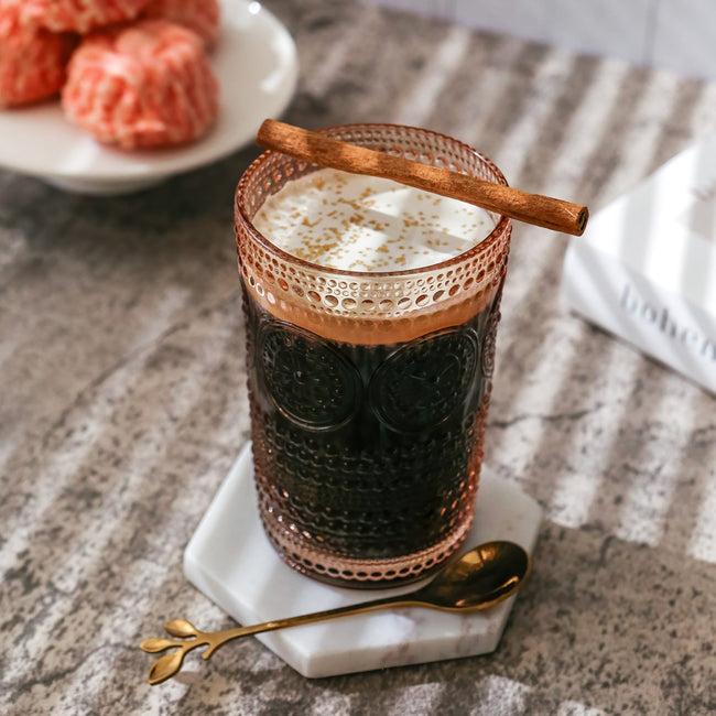 Kate Aspen 13 Oz. Hobnail Beaded Floral Rose Gold Drinking Glasses (Set Of 6)