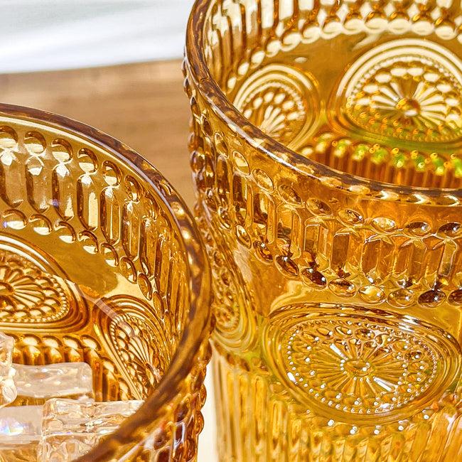 Kate Aspen 13 Oz. Vintage Textured Amber Drinking Glasses (Set Of 6)