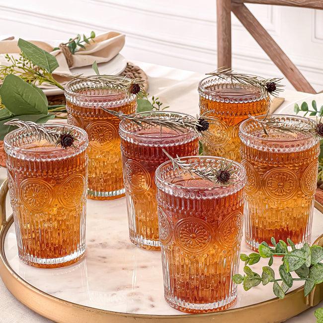 Kate Aspen 13 Oz. Vintage Textured Clear Drinking Glasses (Set Of 6)