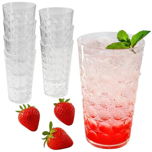 Kate Aspen 19 Oz Clear Acrylic Hobnail Bubble Cups Set Of 8