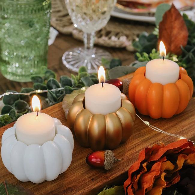 Kate Aspen 2-in-1 Pumpkin Tealight/Candlestick Holder (Set Of 6) - White