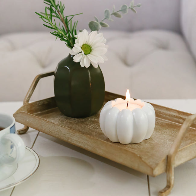 Kate Aspen 2-in-1 Pumpkin Tealight/Candlestick Holder (Set Of 6) - White