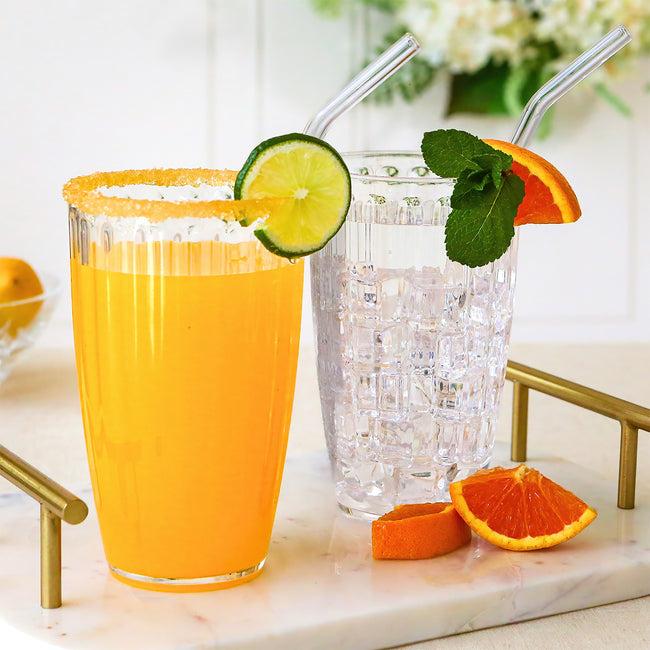 kate aspen 21 oz Ribbed Acrylic Clear Cups Set of 8