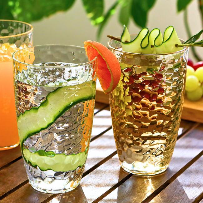 Kate Aspen 23 Oz Hammered Acrylic Clear Cups Set Of 8