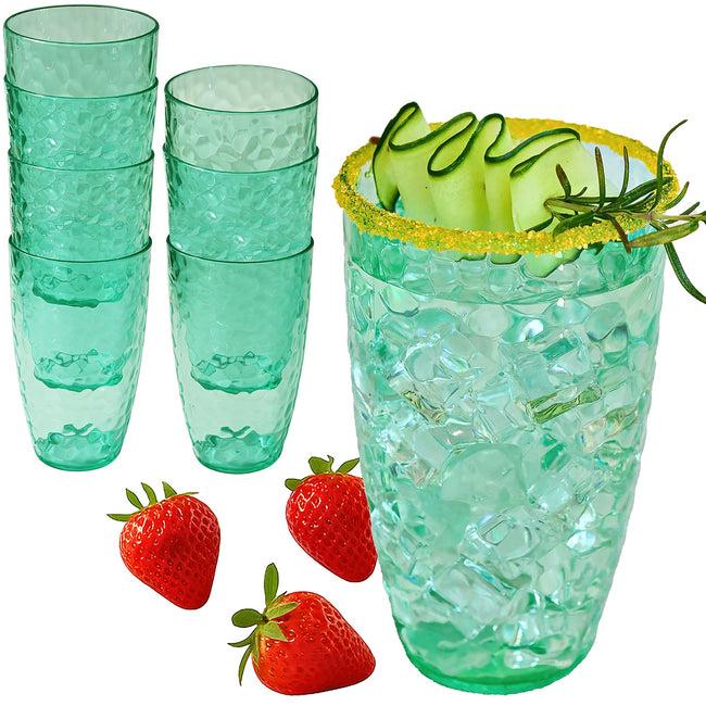 kate aspen 23 oz Hammered Teal Acrylic Cups Set of 8