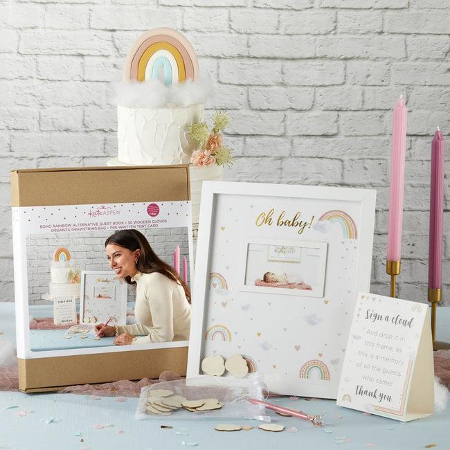 Kate Aspen Baby Shower Guest Book Alternative - Boho Rainbow