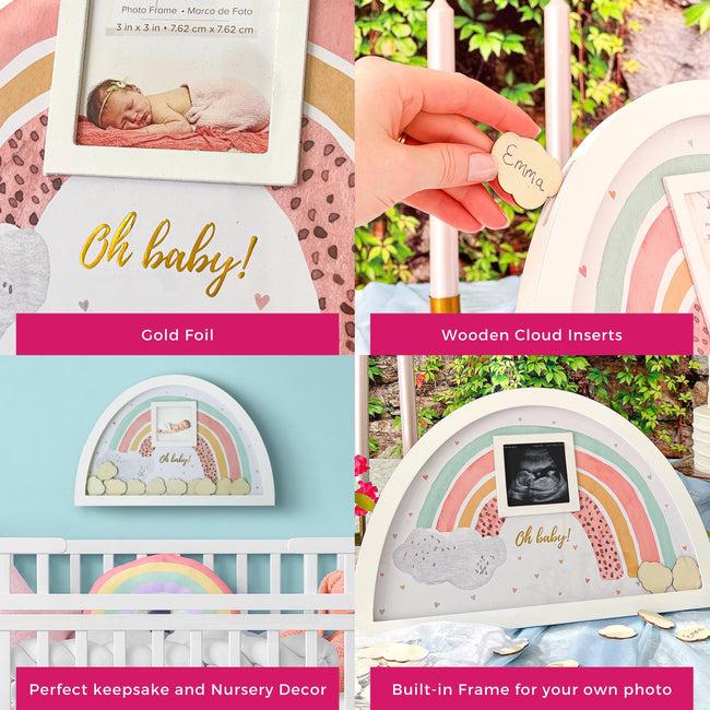 Kate Aspen Baby Shower Guest Book Alternative - Boho Rainbow Frame