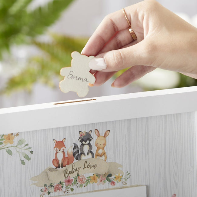 Kate Aspen Baby Shower Guest Book Alternative - Woodland Baby (Pink)