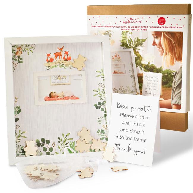 kate aspen Baby Shower Guest Book Alternative - Woodland Baby